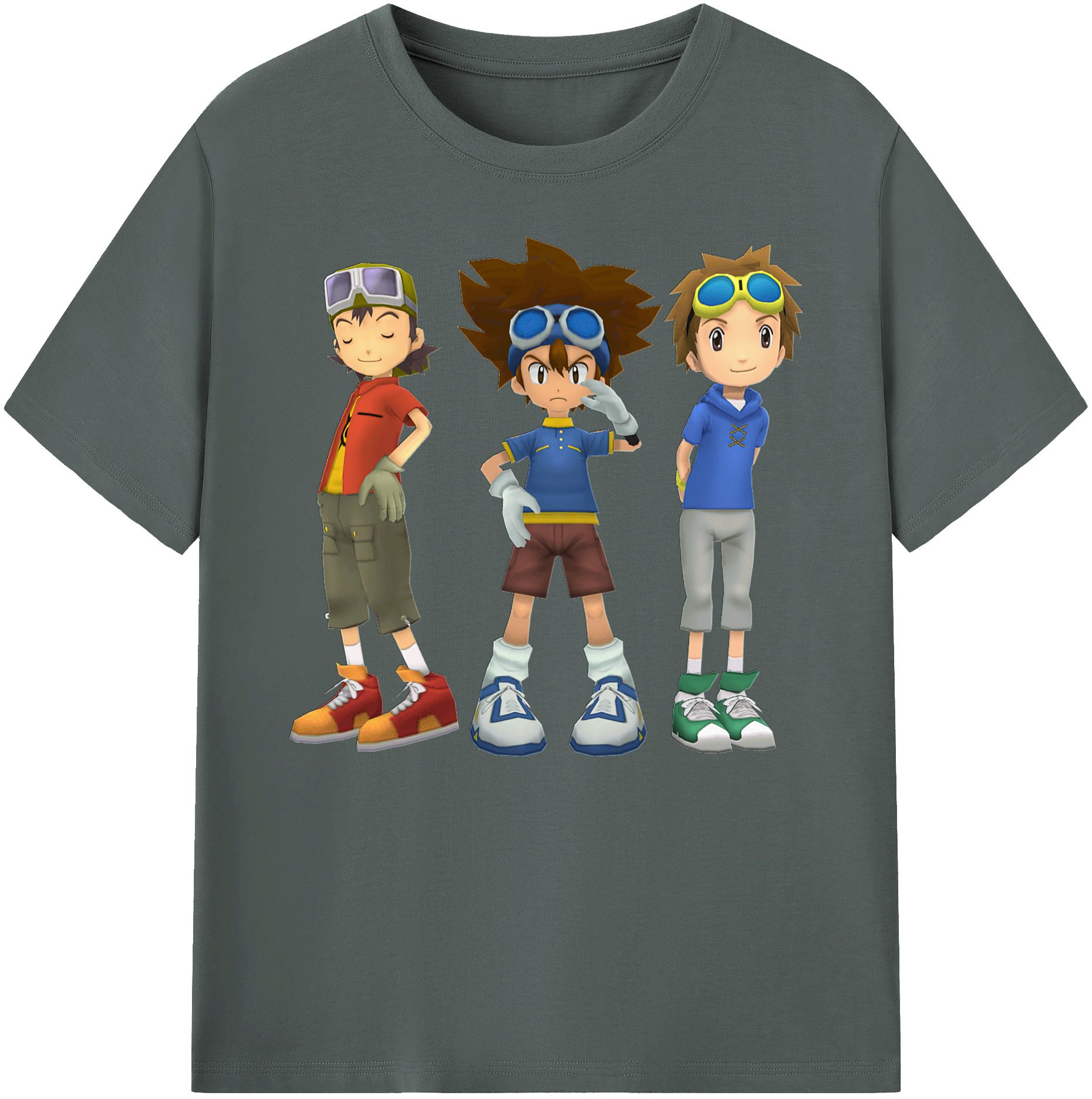 （画像用） Digimon デジタルモンスター/デジモン 綿100％ メンズ半袖Tシャツ｜肌触りやわらか＆通気性